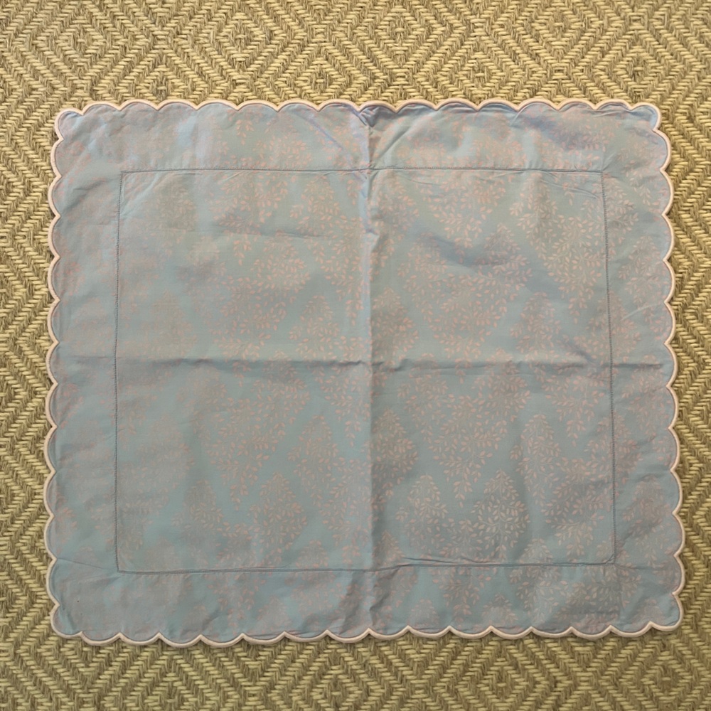 Pratesi Elegant Blue and Pink cotton boudoir pillowcase